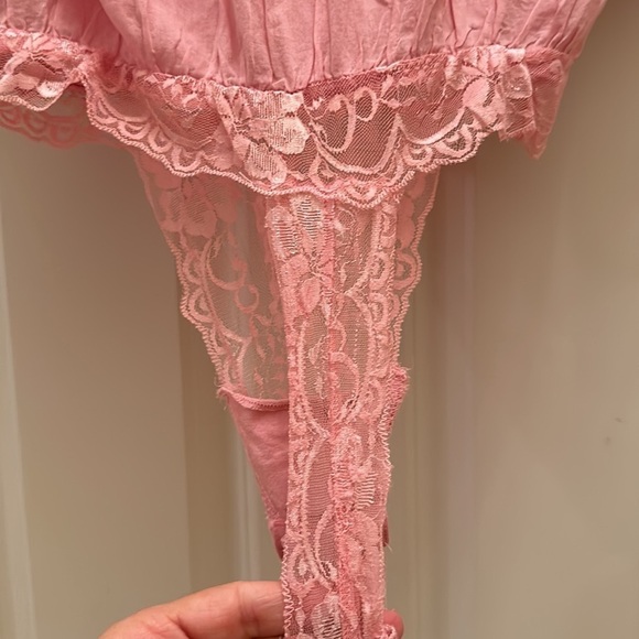 Free People Pink Short Sleeve Bodysuit SzS - Picture 7 of 10